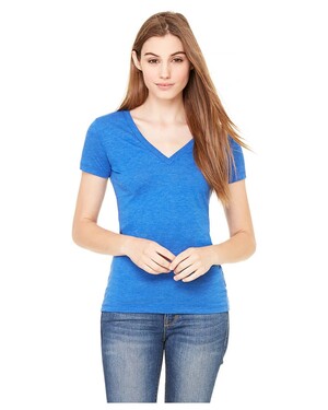 Women's Tri-Blend Deep V-Neck T-Shirt