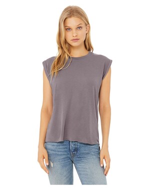Women's Flowy Muscle Tank with Rolled Cuff