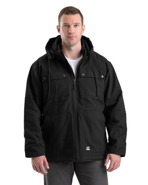 Men's Tall Highland Washed Duck Full-Zip Hooded Chore Coat