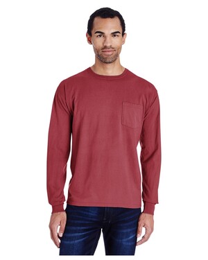 GDH250 Garment-Dyed Long-Sleeve T-Shirt with Pocket ComfortWash by Hanes Anchor slate-S