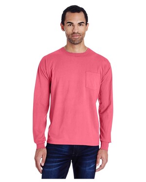 Unisex 5.5 oz., 100% Ringspun Cotton Garment-Dyed Long-Sleeve T-Shirt with Pocket