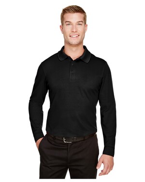 CrownLux Performance™ Men's Plaited Long Sleeve Polo