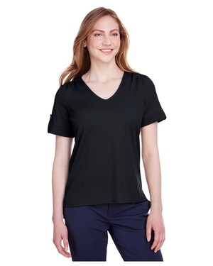 Women's CrownLux Performance™ Plaited Rolled-Sleeve Top