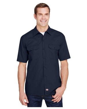 Men's FLEX Relaxed Fit Short-Sleeve Twill Work Shirt