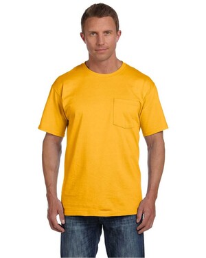fruit of the loom golden blend pocket tee