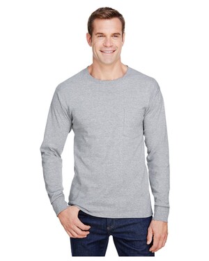 Hanes W120 Adult Workwear Long-Sleeve Pocket T-Shirt - BlankShirts.com