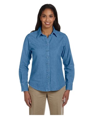 Khaki denim shirt womens best sale