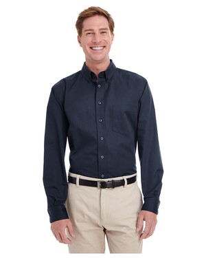 Men's Tall Foundation 100% Cotton Long-Sleeve Twill Shirt with Teflon™