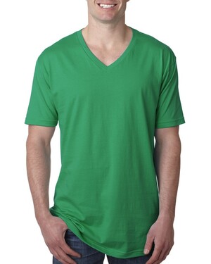 Mens Lightweight 100% Cotton V-neck Tee Shirt, Kelly Green, 2XL