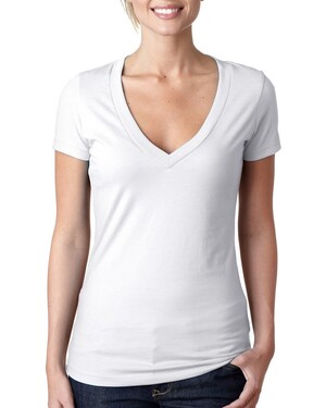 Next Level Apparel 6640 Women's CVC Deep V T-Shirt