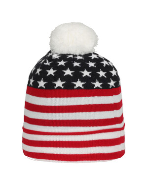 USA Watch Cap With Pom