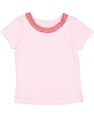 Toddler Girls' Ruffle Neck T-Shirt