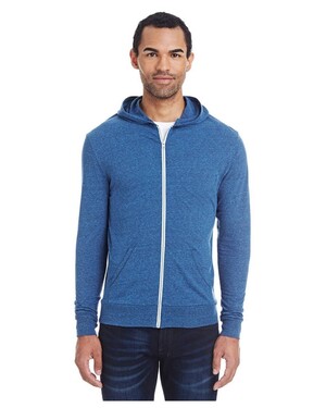 Unisex Tri-Blend Zip-Up T-Shirt Hoodie