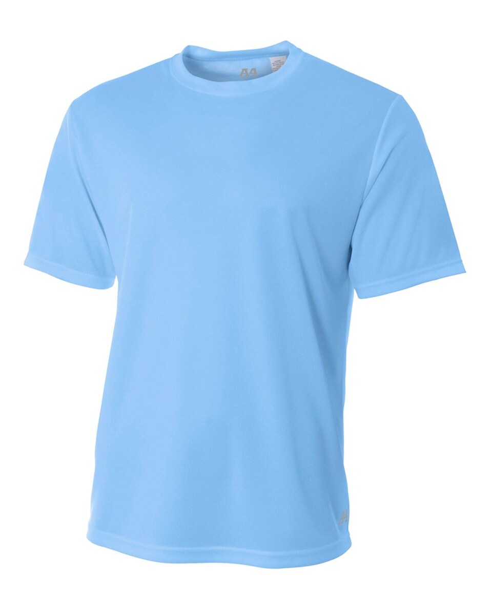 A4 Men's N3252 Birds Eye Mesh T-Shirt – 100% Polyester Short Sleeve Crew Neck (Moisture Wicking, Solid Colors)