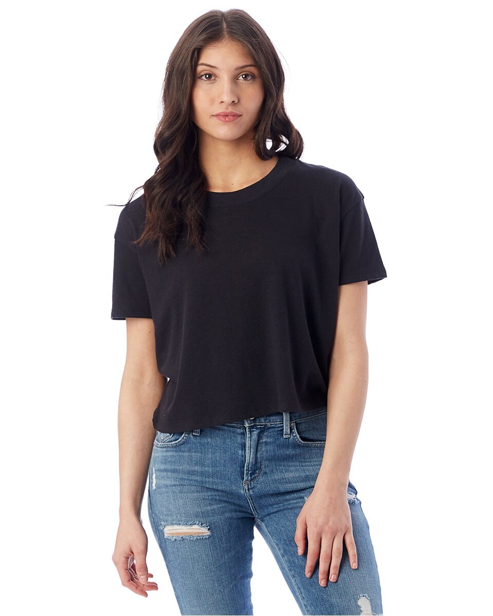 Alternative Apparel 05114BP Women's Headliner Cropped T-Shirt ...