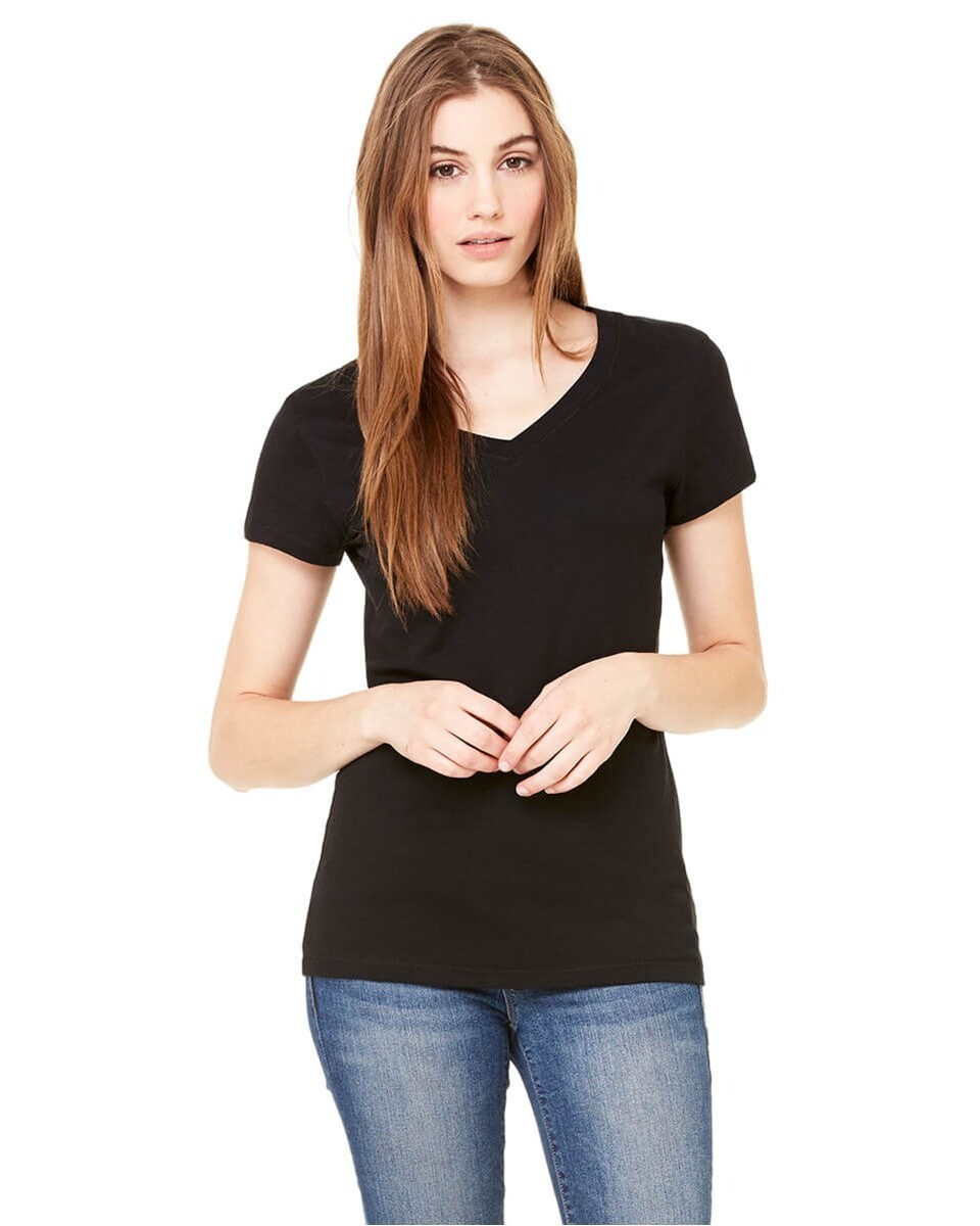 Bella + Canvas 6005 Women's V-Neck Jersey T-Shirt - BlankShirts.com