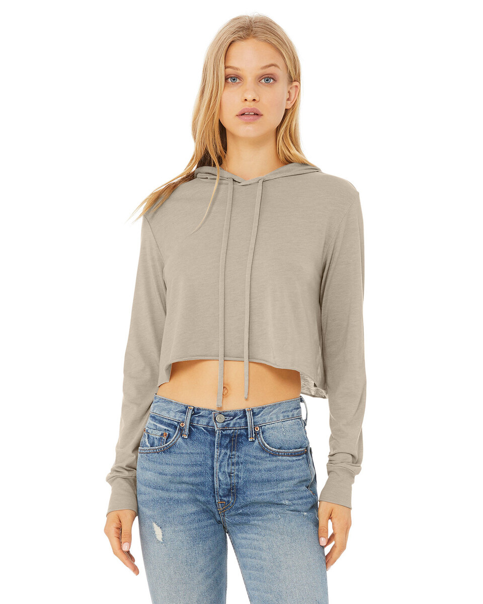 Bella + Canvas 8512 Women's Cropped Long-Sleeve T-Shirt Hoodie ...