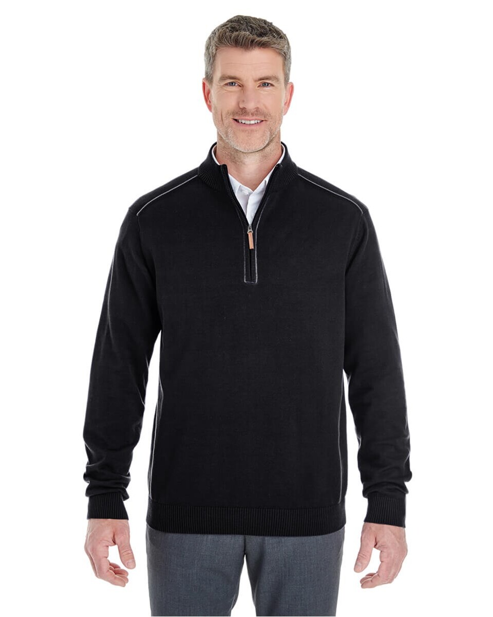 Devon & Jones DG478 Men's Manchester Fully-Fashioned Half-Zip Sweater ...