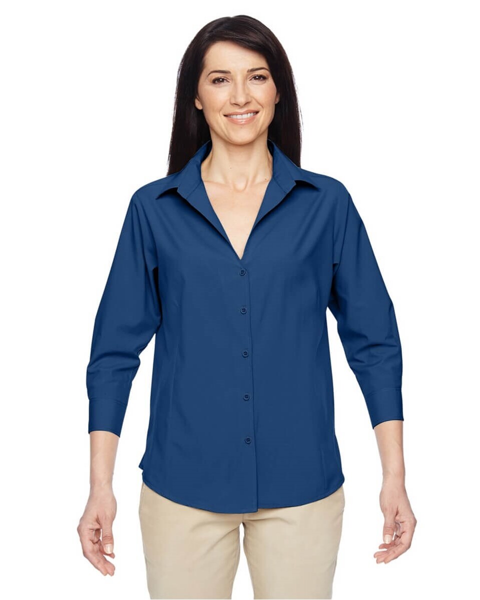 Harriton M610W Women's Paradise 3/4 Sleeve Performance Shirt ...