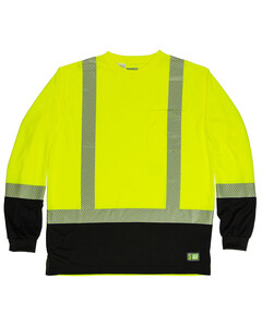 Men's Hi-Vis Class 3 Color Blocked Long-Sleeve T-Shirt Berne HVK018