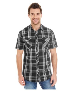 Men's Short-Sleeve Plaid Pattern Woven Burnside B9202