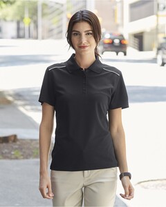 Polo with Reflective Piping CLASSIC NAVY 849 Ladies Radiant Performance Piqu 