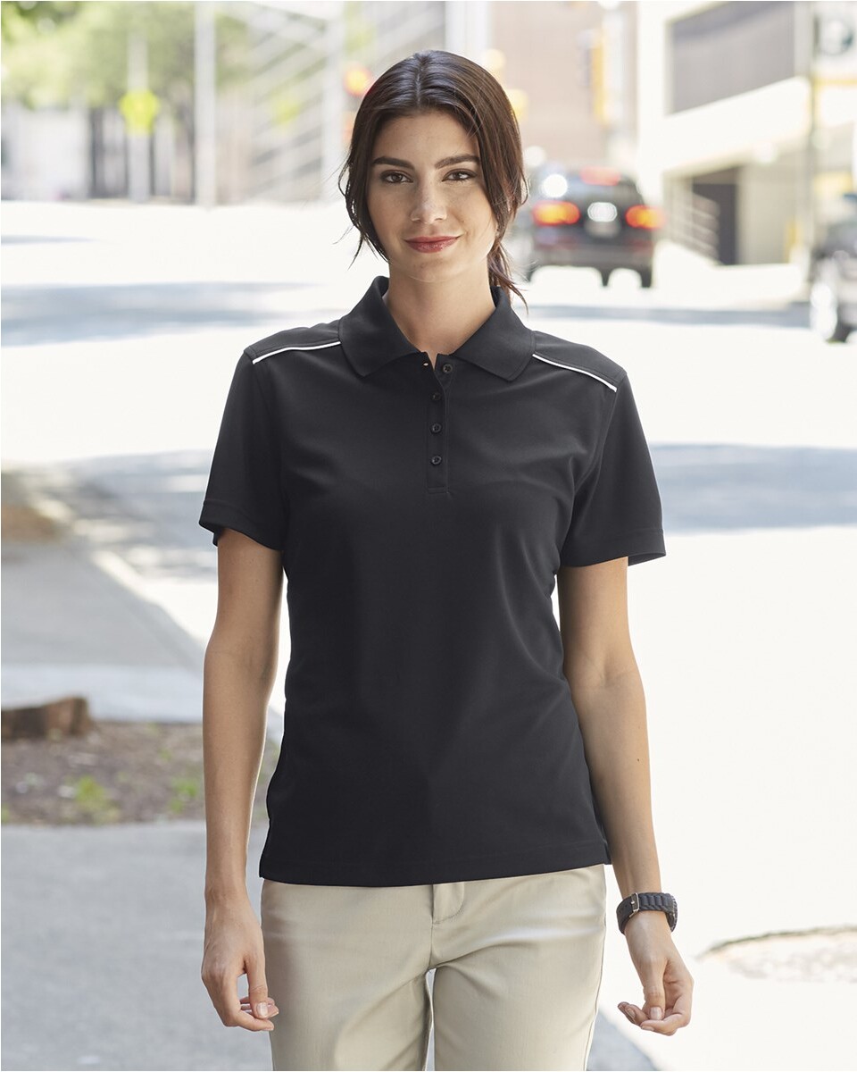 Core 365 78181R Ladies' Radiant Performance Pique Polo with Reflective Piping