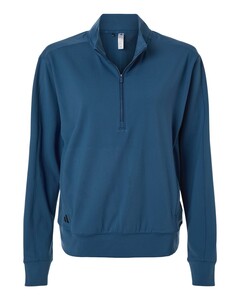 Adidas A1002 Blue-Women's Ultimate365 Textured Quarter-Zip Pullover Blue