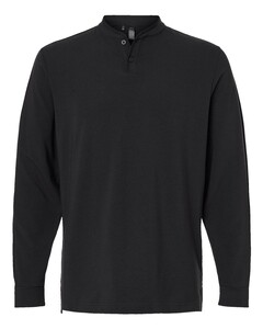 Adidas A597 Black-Men's Henley Long Sleeve T-Shirt Black
