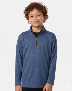AllPro 41870Y Navy-Pro-Lock Youth Performance Quarter-Zip Pullover Navy