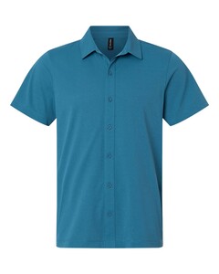 AllPro 41SPSS Blue-Green-Men's Pro-Flex Sorona&reg; Button Down Short Sleeve Shirt Blue-Green