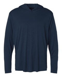 AllPro 48510 Navy-Unisex Pro-Lock Performance Hooded Long Sleeve T-Shirt Navy