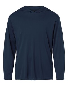 AllPro 48510Y Navy-Youth Pro-Lock Performance Hooded Long Sleeve T-Shirt Navy