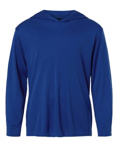 AllPro 48510Y Blue-Youth Pro-Lock Performance Hooded Long Sleeve T-Shirt Blue