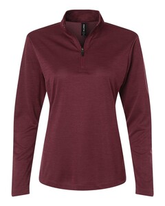 AllPro 4HM70L Maroon-Women's Pro-Lock Performance Mélange Quarter-Zip Pullover Maroon