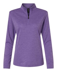 AllPro 4HM70L Purple-Women's Pro-Lock Performance Mélange Quarter-Zip Pullover Purple