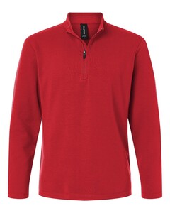 AllPro STF870 Red-Men's Stretch Quarter-Zip Fleece Pullover Red