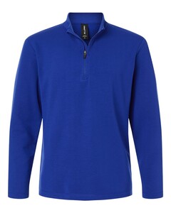 AllPro STF870 Blue-Men's Stretch Quarter-Zip Fleece Pullover Blue