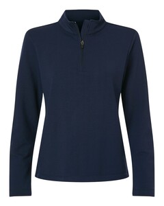 AllPro STF870L Navy-Women's Stretch Quarter-Zip Fleece Pullover Navy
