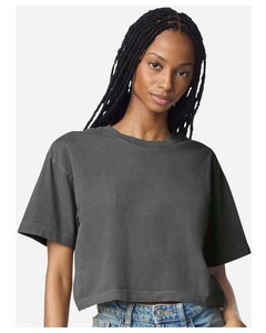 American Apparel 1302GD Black-Women's Garment-Dyed Heavyweight Cropped Tee Black
