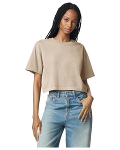 American Apparel 1302GD Natural-Women's Garment-Dyed Heavyweight Cropped Tee Natural