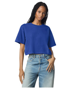 American Apparel 1302GD Blue-Women's Garment-Dyed Heavyweight Cropped Tee Blue