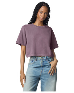American Apparel 1302GD Purple-Women's Garment-Dyed Heavyweight Cropped Tee Purple