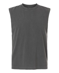American Apparel 207GD Black-Unisex Heavyweight Cotton Garment-Dyed Mid-Length Muscle Tee Black
