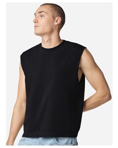 American Apparel 207GD Black-Unisex Heavyweight Cotton Garment-Dyed Mid-Length Muscle Tee Black