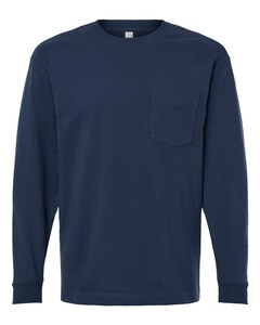 Super Heavyweight Long Sleeve Pocket T-Shirt Blue-Green American Apparel 9410 Blue-Green