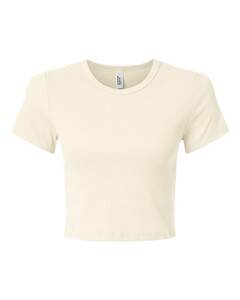 American Apparel BR210 Natural-Women's Baby Rib Cropped Tee Natural