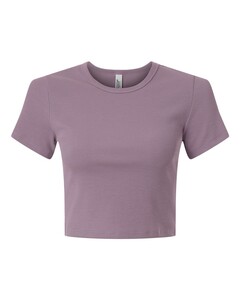 American Apparel BR210 Purple-Women's Baby Rib Cropped Tee Purple