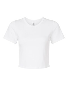 American Apparel BR210 White-Women's Baby Rib Cropped Tee White