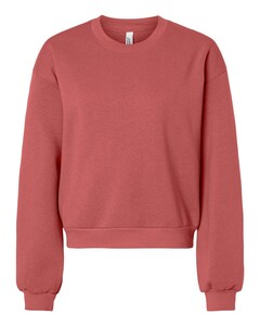 American Apparel RF494 Red-ReFlex Women's Fleece Crewneck Red